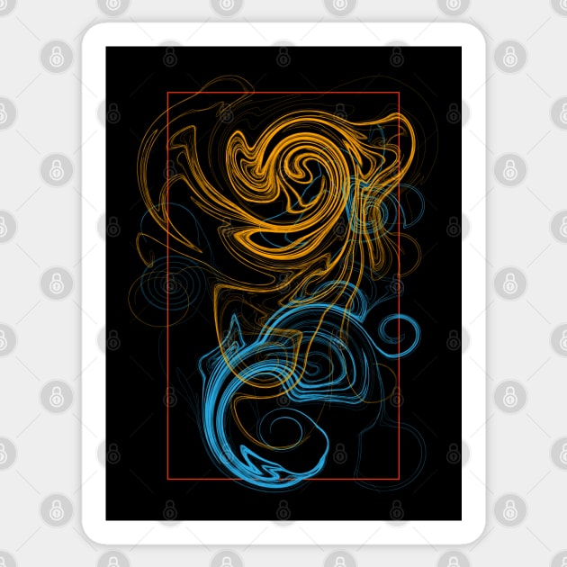 Abstract tangle with rectangle Sticker by Tuye Project